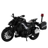 1/12 Kawasaki Z1000 Policijos Lydinio Liejimo Motociklo Modelis Transporto Priemonės Kolekcija Garsas ir Šviesa Visureigis Autociklas Žaislai Automobilis juoda