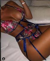 European and American erotic underwear, sexy women's split three-piece erotic suit XXXL rožinė