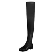 Sexy Women Over The Knee Boots Girls Boots Pleated Patent Leather Motorcycle Round Toe Zip Shoes 39 chaki