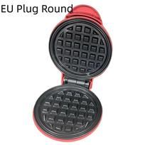 Electric Baking Pan Mini Waffle Maker Multifunction Waffle Machines  Breakfast Preparation EU Plug Round black