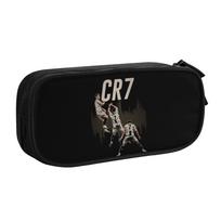 Fashion CR7 Football Ronaldo Pencil Case Pencil Box Pen for Student Big Capacity Pencil Bags School Supplies Cosmetic Stationery 21x10.5x5cm black