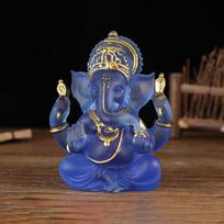 Skaidri Lordo Ganešos Statulėlė Dramblys Hindu Skulptūrėlės Budos Ornamentas mėlyna