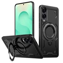 For Samsung Galaxy S25 Edge S25FE Case Armor Shockproof 360° Rotating Magnetic Holder TPU Frame Hard Plastic Phone Cover Fundas For S25 FE juoda