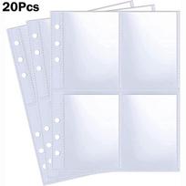 Multi-Pockets Photocard Binder 6 Ring Inner Page Binder Pages Photo Album Sleeves 4pockets 20Pcs