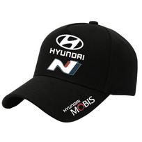 1PC Baseball Cap Outdoor Summer Sports Hat Adjustable Cap For Hyundai HB20 KONA i20 i10 IONIQ Elantra Palisade Sonata Grandeur black