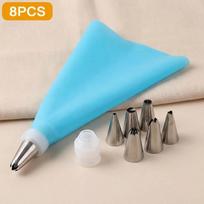 24 PCS Silicone Piping Bags Set with Spout Tips for Cake Decorating Professional Baking Pastry Tools Kit blue