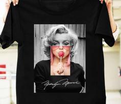 Marilyn Monroe For Fans Heavy Cotton Black Full Size Men Women Shirt MM1006 S
