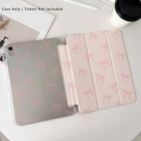 For Samsung Galaxy Tab A8/A9/A7 FE LITE PLUS/Galaxy Tab S6 Lite/S7/S8/S9/S10+ FE INS pink Bowknot tri-fold case (as the picture,Galaxy Tab A7 Lite) gray