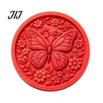 Decorative Paving Stone Mold Garden Stepping Silicone Mold, DIY Concrete Cement Reusable Flower Bed Form Round Casting for Pathway Patio Yard D red