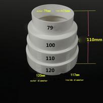 1Pcs 79/100/110/117/150/160mm Fan Pipe Connector Multi Reducer Extractor Exhaust Duct Fan Pipe 79-100-110-120mm