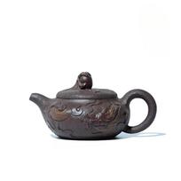 240ml Handmade Yixing Purple Clay Teapots Handmade Dragon Pot Raw Ore Plum Red Mud Tea Maker Kettle With Infuser Zisha Tea Set gray