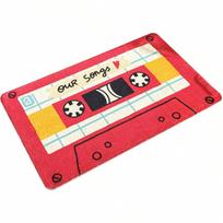 Mixtape kasetė Retro Vintažinis kilimėlis Muzikos mylėtojo įkurtuvių dovana Namų dekoras Priekinėms durims ĮėjimuiVirtuvei 40x60cm white