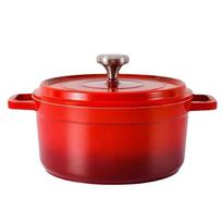 Enameled Steel Braiser W/Lid Crock Pot Stockpot 2-3L raudona