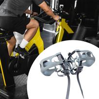 2x Spin Bike Pedals Repair with Straps Fitness Bike Pedals Parts Home Gym Bicycle for Stationary Bike Indoor Riding Gym white
