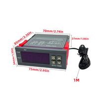 STC-1000 STC 1000 LED Digital Thermostat for Incubator Temperature Controller Thermoregulator Relay Heating Cooling 12V 24V 220V DC 12V gray