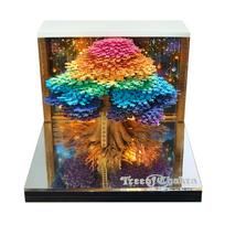 Chakra Tree 3D Calendar Memo Pad Vibrant Paper Sculpture Creative Notepad Gift Creative Paper Cube Calendar blue