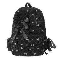 Schoolbag new backpack bow print versatile junior high school bag student bag commuter leisure backpack ruda