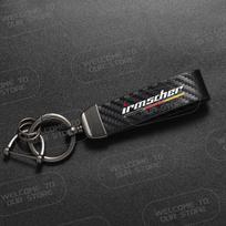 Leather For Opel Irmscher Agila Antara Logo Keyring Emblem Astra GSe Insignia OPC Sports Car Carbon Fiber Rope Keychain Key Ring Ld1 black