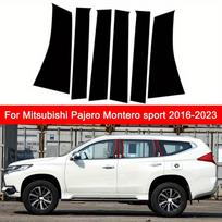 6pcs Fit For Mitsubishi Pajero Sport 2016 2017 2018 2019 2020 20212022 2023 Gloss Black Pillar Post Door Trim Sticker Window Decora juoda