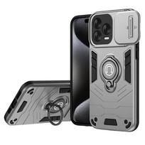 Dėklas ZTE AXON 70 Blade A75 A56 Pro, pilno korpuso tvirtas apsauginis su slankiojančiu kameros apsaugos žiedu, skirtas ZTE AXON 70 Blade A75 ZTE Blade A56 Pro pilka spalva