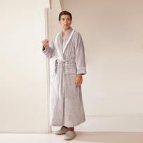 Šaliko apykaklės chalatai vyrams Viso ilgio vilnos pliušiniai chalatai Minkštas SPA namų chalatas su kišenėmis Pūkuoti SPA chalatai Unisex Žieminis jaukus šiltas SPA ilgas chalatas M gray