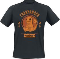 Pokémon Glumanda Men's T-Shirt Black Anime, Fan Merch, Gaming S brown