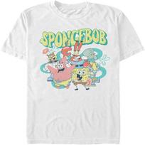 Nickelodeon Spongebob Squarepants Sb Og Group Short Sleeve Tee Shirt, White, Medium S balta