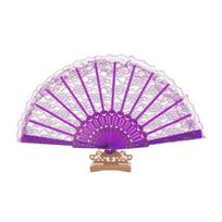 Vintage Lace Folding Fan Plastic Ribs Hand Held Fan Portable Summer Cooling Fan Wedding Dance Party Performance Props