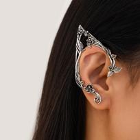 Ingemark 1Pair Goth Fairy Elf Ear Cuff Earrings Women Fashion Statement Vintage Piercing Clip Earring Halloween Party Jewelry brown