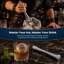 Manual Operation Ice Crusher Stick Easy To Grip Ice Pick Tool Metal Ice Chipper  Cocktails Making brown