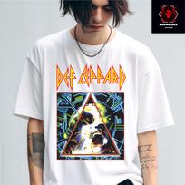 Def Leppard Heavy Metal Rock Band Print Tee Unisex T-shirt S3XL XXL white