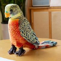 Mielas simuliacinis paukštis papūga lėlė pliušinis žaislas zoologijos sodas žalia papūga lėlė vaikams raminanti skudurėlinė lėlė 23cm oranžinė