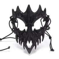 Halloween Half-Face Mask - Black Tiger Yaksha Tengu Werewolf Cosplay black