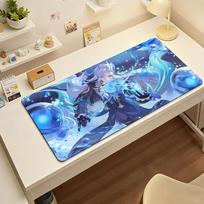 Game Genshin Impact Neuvillette Mouse Pad Computer Laptop Rubber Non-slip Mouse Mat Mousepad Gamers Decoracion Desk Mat 30cmx60cm(11.8x23.6inch) gray