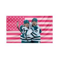 San Jose Sharks Macklin Celebrini Rožinė JAV Vėliavos Gobelenas, Ledo Ritulio Sienos Pakabinamas Dekoras, Gerbėjo Dovana, Plokščias Spaudinys 100X70CM gray