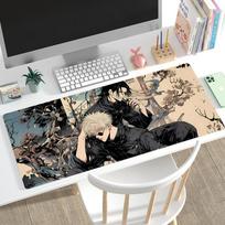 Mouse Pad Gamer Home HD Large Desk Mats Mouse Mat MousePads Jujutsu Kaisen Laptop Anti-slip Gamer Natural Rubber Carpet Mice Pad 30cmx80cm(11.8x31.5inch) gray