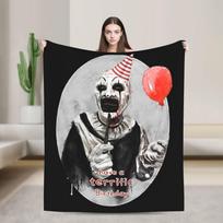 Have a Terrific Birthday Terrifier Blankets Fleece Decoration  Multi-function Ultra-Soft Throw Blanket for Home Bedspreads 75cm*90cm black