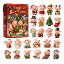 Acrylic Christmas Decorations for Home Pig Advent Calendar 2026, 24 Day Countdown Box with Gift Pendants, Festive Tree Hanging Decor, Holiday A