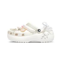 Crocs Classic Platform Clog Žvaigždė EVA Lankas Klasikiniai Debesėlio Mergaitės Universalūs Su Skylutėmis Moteriški Sidabriniai Balti 33-34 sidabro baltos spalvos