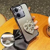 Phone Case for vivo V50 V60 V40 V30 Lite Pro Y39 Y29 Y19S Y04 Y03 Y28 Y36 Glitter Diamond Heart Shockproof Bracket Case Cover vivo V40 juoda