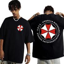 Umbrella Corporatio Logo Graphic T Shirt Resident Evil Clothing Tee Shirt Men's Y2k Harajuku Popular Cotton T-shirts Streetwear 4XL white