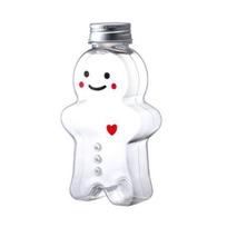 Meduoliuko formos gėrimo buteliukai su dangteliu 400ml Daugkartinis Kalėdinis gėrimų indelis pienui, sultims, arbatai, kavai DIY Šventinės dovanos white