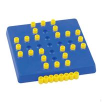 Peg Solitaire Board Game Educational Toy Tic TAC Toe for Outdoor Indoor Peg Chess yellow