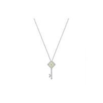 Swarovski Four Leaf Clover Inlaid Key Pendant Necklace Women necklace 5197499 Silver,F white