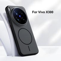 For Vivo X300 and X300 Pro Case Magsafe Matte Baby Skin Touch Surface Anti-Fingerprint Sturdy Hybrid Cover black