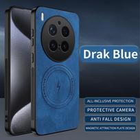 For VIVO X300 Pro Case Luxury PU Leather Skin Magnetic Magsafe Protective Back Cover For VIVO X300 300Pro Full Cover Phone Shell vivo X300 mėlyna