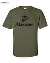 Madingas medvilninis marškinėlis JAV Jūrų pėstininkų korpusas JAV Jūrų pėstininkai USMC Karinis vyriškas marškinėlis S black