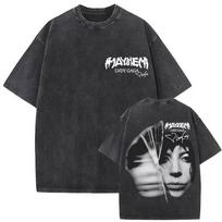 Vintage Washed Lady Gaga Artpop Graphic Print T Shirts Unisex Women Fashion High Quality Oversized Tshirt Loose Streetwear Top Tee S įvairiaspalvis