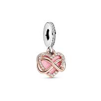 Pandora Infinite heart-shaped dazzling pendant for women, pink 788878C01 rožinė