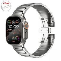 Titano dirželis Apple Watch Ultra 3 2 1 49mm Metalo apyrankė IWatch 11 46mm 10 9 8 7 45mm 6 5 4 SE 3 44mm SE 2 SE Vyrams 44mm 45mm 46mm sidabras